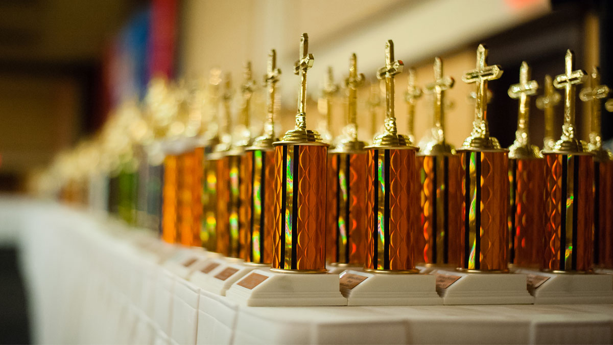 picture of several cross trophies